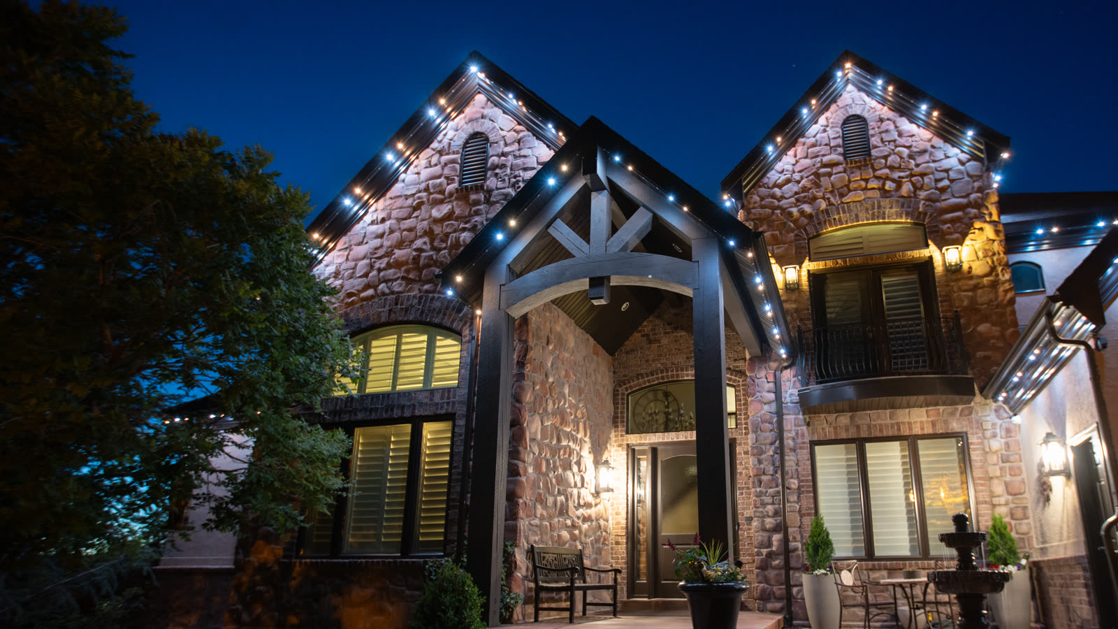Madera work — soffit channel close-up by Twilight Zone Permanent Lighting