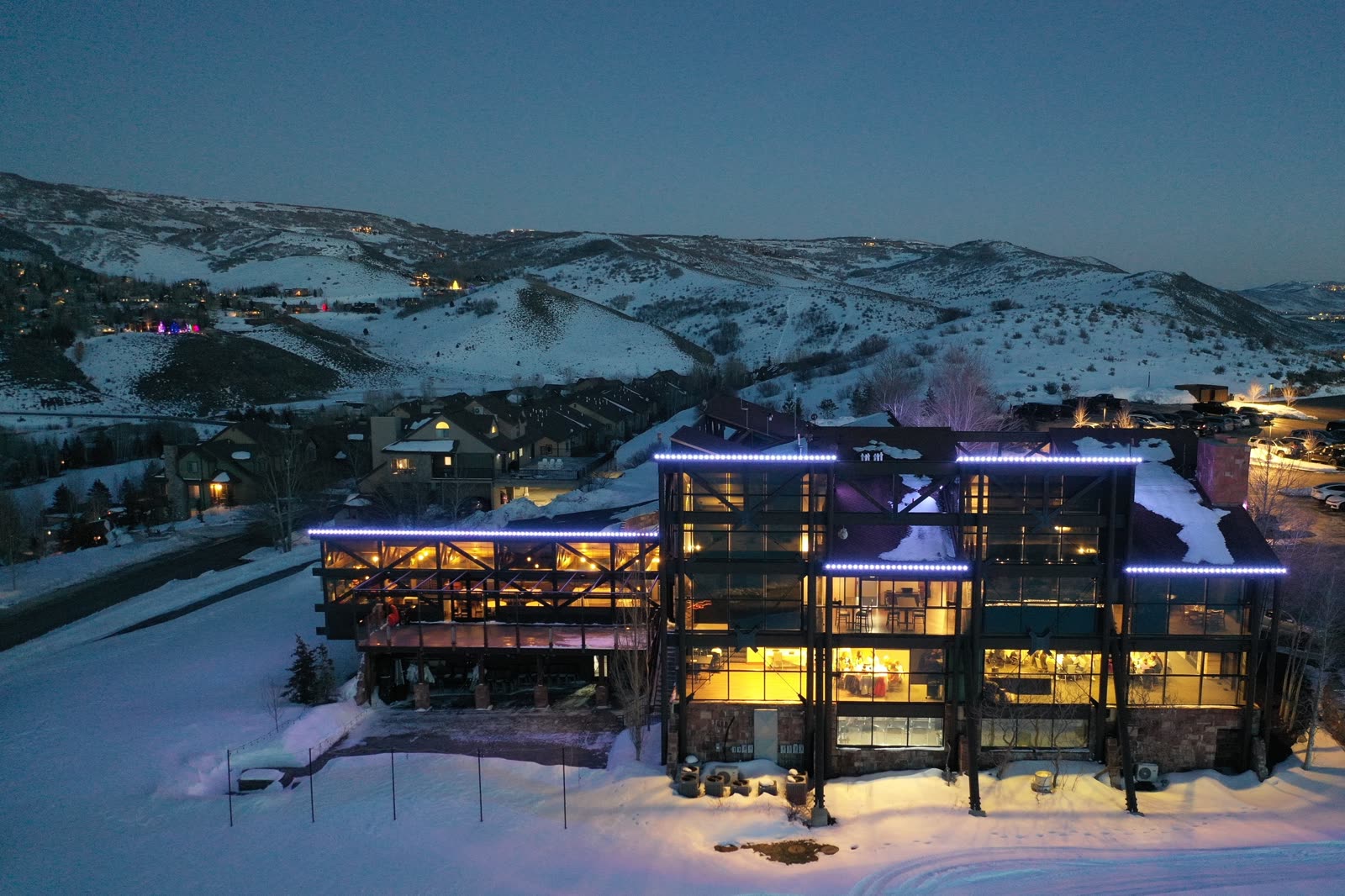 Office Park & Business Permanent Lighting portfolio — side-yard accent run by Twilight Zone Permanent Lighting