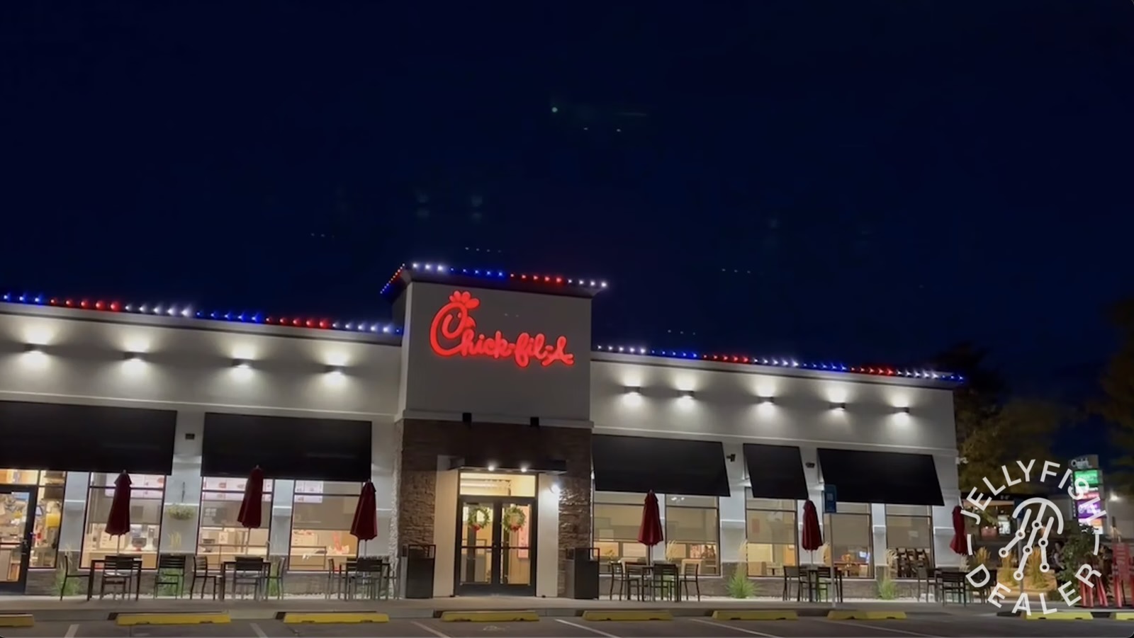 Recent installs — full-perimeter install at twilight by Twilight Zone Permanent Lighting
