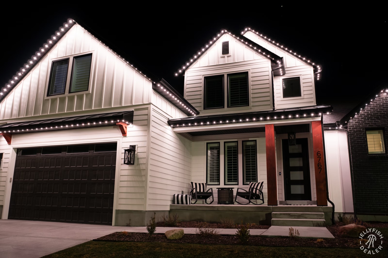 Outdoor Security Lighting — side-yard accent run by Twilight Zone Permanent Lighting